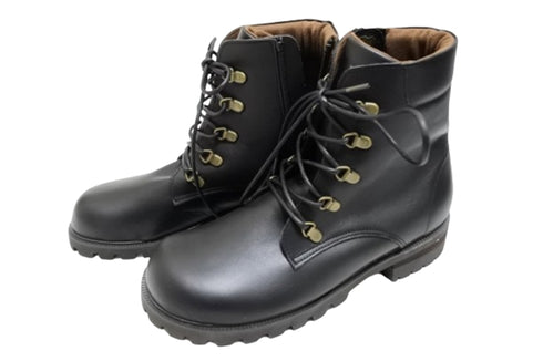 【かぼちゃの馬車 CA-55 ブラック】本革コンフォート紐靴ショートブーツ